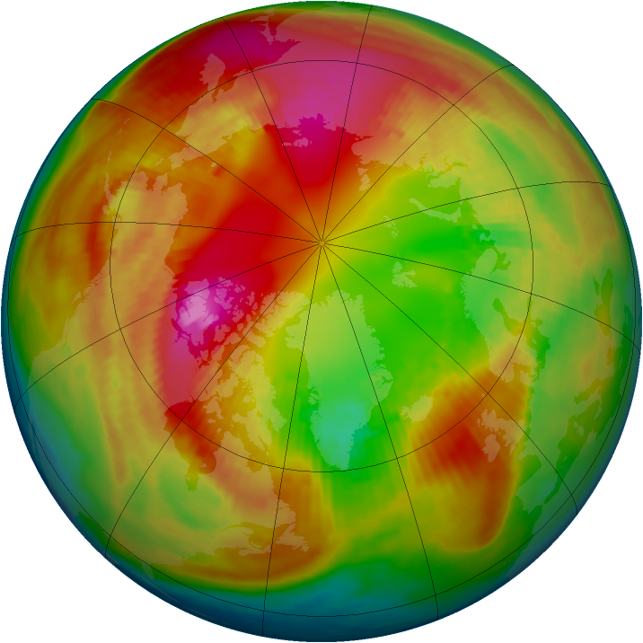 Arctic ozone map for 18 February 1980